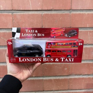 ماکت ماشین مدل اتوبوس و تاکسی لندن مجموعه 2 عددی