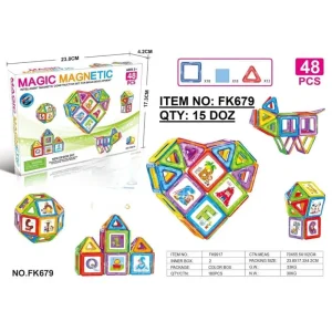 ساختنی 48 تکه مدل مگنتی طرح MAGIC MAGNETC