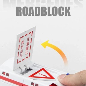 ماشین فلزی آمبولانس پنج دربازشو با برانکارد 1/32 چراغدار و موزیکال