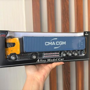 ماکت فلزی تریلی اسکانیا با کانتینر 30 سانتی