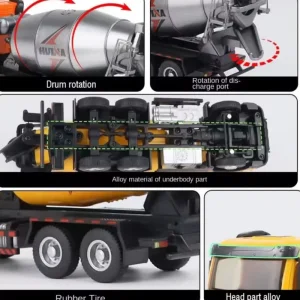 ماکت فلزی  کامیون راهسازی میکسر هوینا HUINA MIXER TRUCK