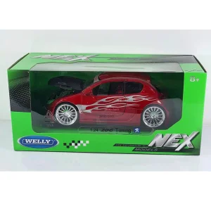 ماشین بازی مدل 206 تیونینگ شده فلزی برند ویلی