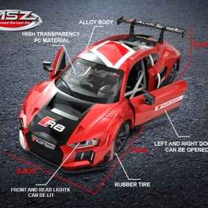 ماکت فلزی AUDI R8 LMS سایز 1 به 24 موزیکال MSZ