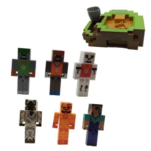 اکشن فیگور مدل ماینکرافت طرح استخر قایق دار مجموعه 9 عددی