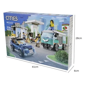 لگو ساختنی 378 تکه مدل سیتی طرح ماشین و پمپ بنزین کد 11532