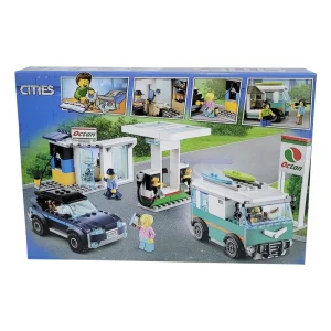 لگو ساختنی 378 تکه مدل سیتی طرح ماشین و پمپ بنزین کد 11532