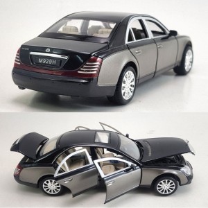 ماشین بازی مدل فلزی عقبکش موزیکال بنز میباخ کلاسیک