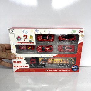 ست ماشین فلزی با تریلی 6 عددی