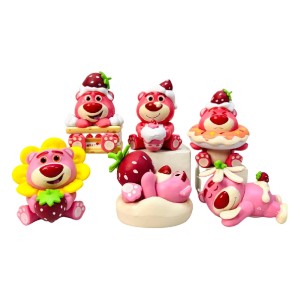 فیگور طرح خرس لاتسو توت فرنگی  مجموعه 6 عددی