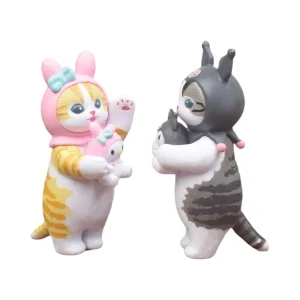 فیگور مدل گربه ها ایستاده تنپوش دار مجموعه ۶ عددی