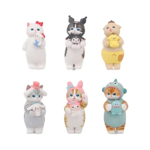 فیگور مدل گربه ها ایستاده تنپوش دار مجموعه ۶ عددی