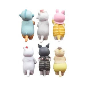 فیگور مدل گربه ها ایستاده تنپوش دار مجموعه ۶ عددی