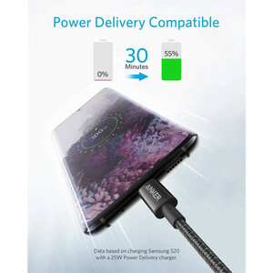 کابل تبدیل USB-C به USB-C انکر مدل Nylon A8753 طول 1.8 متر