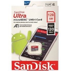 کارت حافظه سن دیسک Ultra A1 ظرفیت ۱۲۸ گیگابایت کلاس ۱۰ سرعت ۱۲۰MBps