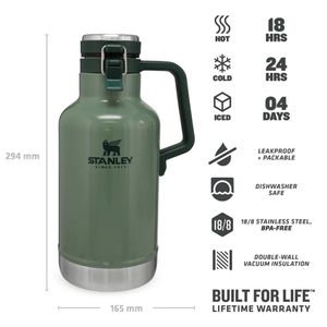 فلاسک استنلی اورجینال مدل Classic Easy-Pour Growler گنجایش 1.9 لیتر