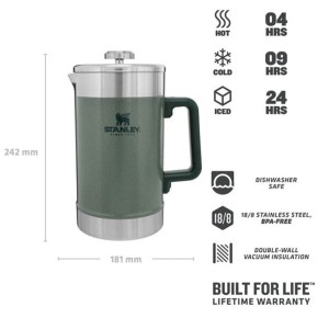 فرنچ پرس استنلی اورجینال مدل Classic Stay Hot French Press گنجایش 1.4 لیتر