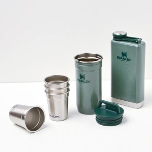 ست شات و قمقمه کتابی استنلی اورجینال مدل Adventure Pre-Party Shot Glass + Flask Set