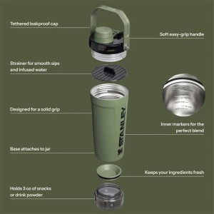 شیکر اورجینال استنلی مدل ACTIVATE SHAKER BOTTLE گنجایش 0.59 لیتر
