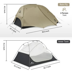 چادر 2 نفره نیچرهایک مدل Star River UL 2-Person Ultralight کد CNK2450WS022