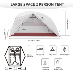 چادر 2 نفره نیچرهایک مدل Star River 2-Person Ultralight کد NH17T012