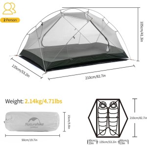 چادر 2 نفره نیچرهایک مدل Mongar 2-Person Ultralight کد NH17T007-M
