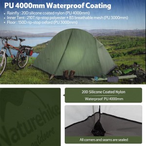 چادر 1 نفره نیچرهایک مدل cycling Ultralight 1 man tent + mats Pro کد NH18A095-D