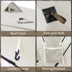 چادر 4 نفره نیچرهایک مدل Cubby Instant Pop-up Camping Tent کد CNK2650WS020 به همراه کانوپی