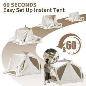 چادر 4 نفره نیچرهایک مدل Cubby Instant Pop-up Camping Tent کد CNK2650WS020 به همراه کانوپی