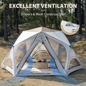 چادر 4 نفره نیچرهایک مدل Cubby Instant Pop-up Camping Tent کد CNK2650WS020 به همراه کانوپی