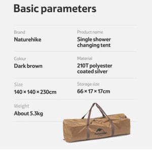 چادر حمام و تعویض لباس نیچرهایک مدل Comfort Shower & Changing Tent کد NH21ZP005