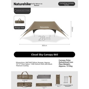 سایبان کمپینگ (تارپ) نیچرهایک مدل 860 Cloud Skies Tarp Lite کد CNK2650WS023