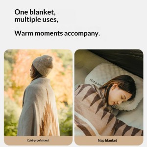پتو پشمی نیچرهایک مدل Geometric pattern wool blanket کد NH20FS036
