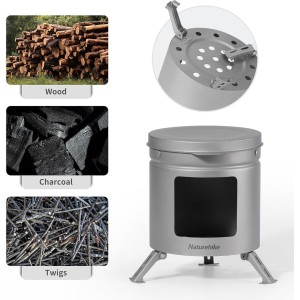 اجاق هیزمی تیتانیومی نیچرهایک مدل Mini Titanium Wood Stove کد NH20RJ005