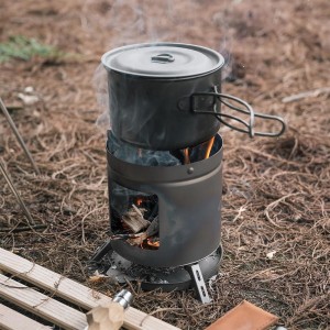 اجاق هیزمی تیتانیومی نیچرهایک مدل Mini Titanium Wood Stove کد NH20RJ005