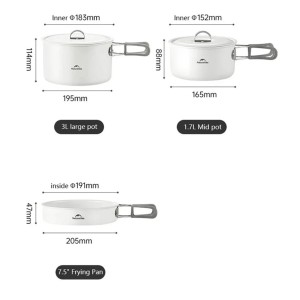 ست ظروف 3 تکه نیچرهایک مدل Ceramic non-stick pot set کد CNK2450CF013