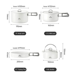 ست ظروف 4 تکه نیچرهایک مدل Ceramic non-stick pot set کد CNK2450CF013