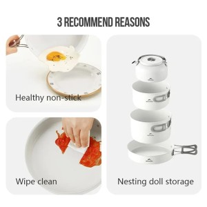 ست ظروف 4 تکه نیچرهایک مدل Ceramic non-stick pot set کد CNK2450CF013