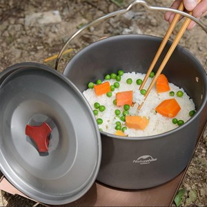 قابلمه سفری نیچرهایک مدل Wild Trekking Hanging Pot کد NH17D021-G گنجایش 4 لیتر