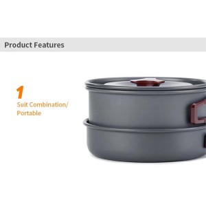 ست ظروف 3 تکه نیچرهایک مدل T203 Camping Stove Set کد NH15T203-G