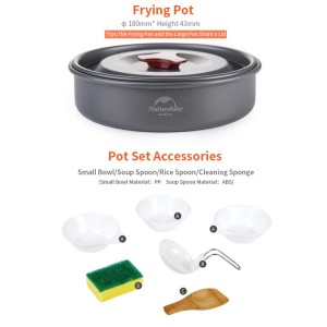 ست ظروف 3 تکه نیچرهایک مدل T203 Camping Stove Set کد NH15T203-G