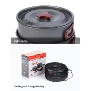 ست ظروف 3 تکه نیچرهایک مدل T203 Camping Stove Set کد NH15T203-G