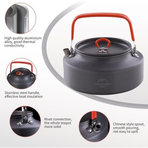 کتری سفری نیچرهایک مدل Outdoor picnic teapot کد NH17C020-H گنجایش 1.1 لیتر