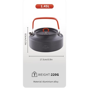 کتری سفری نیچرهایک مدل Outdoor picnic teapot کد NH17C020-H گنجایش 1.45 لیتر