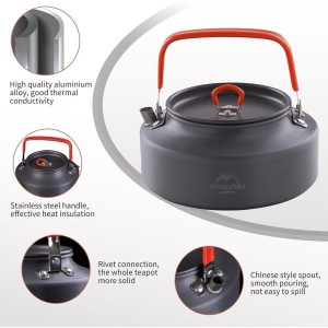 کتری سفری نیچرهایک مدل Outdoor picnic teapot کد NH17C020-H گنجایش 1.45 لیتر