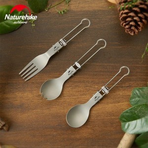چنگال تاشو تیتانیوم نیچرهایک مدل Titanium Fork کد NH19C001-J