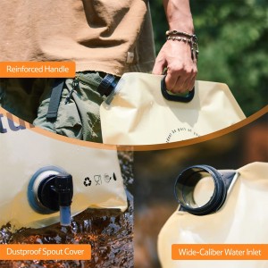 گالن آب تاشو نیچرهایک مدل Ling Wo Outdoor Water Bag کد CNK2450CF027 گنجایش 10 لیتر