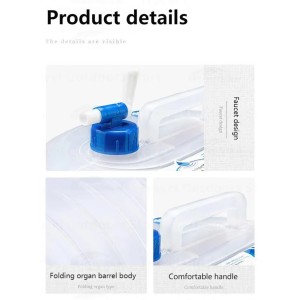 گالن آب تاشو نیچرهایک مدل Collapsible water bucket PE کد NH14S002-T گنجایش 5 لیتر