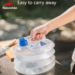 گالن آب تاشو نیچرهایک مدل Collapsible water bucket PE کد NH14S002-T گنجایش 5 لیتر