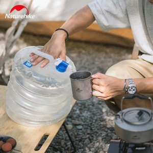 گالن آب تاشو نیچرهایک مدل Collapsible water bucket PE کد NH14S002-T گنجایش 5 لیتر