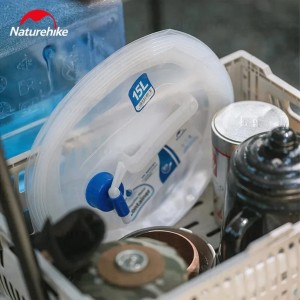 گالن آب تاشو نیچرهایک مدل Collapsible water bucket PE کد NH14S002-T گنجایش 15 لیتر